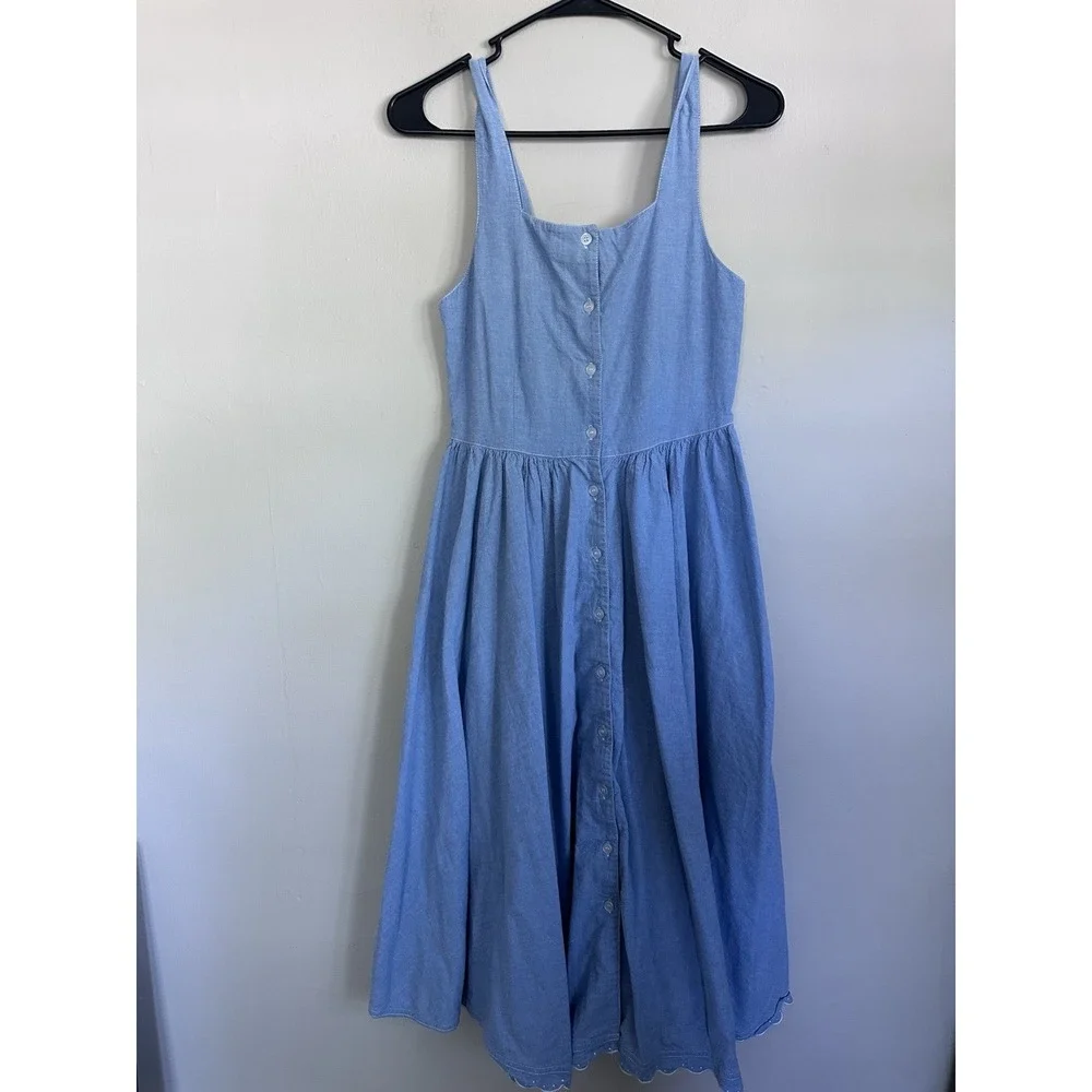 Vintage Prairie Cottagecore Western Denim Circle Skirt Dress SMALL/MEDIUM - Picture 1 of 16